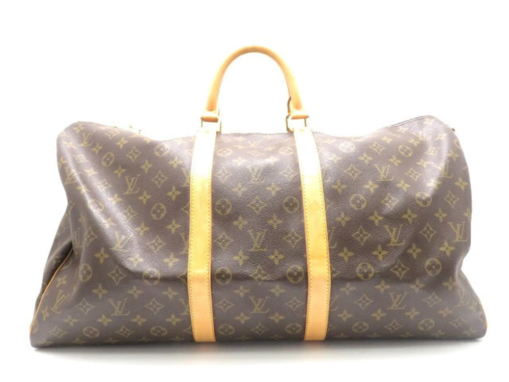 LOUIS VUITTON Bag Keepall Bandouliere Monogram Boston Canvas Brown